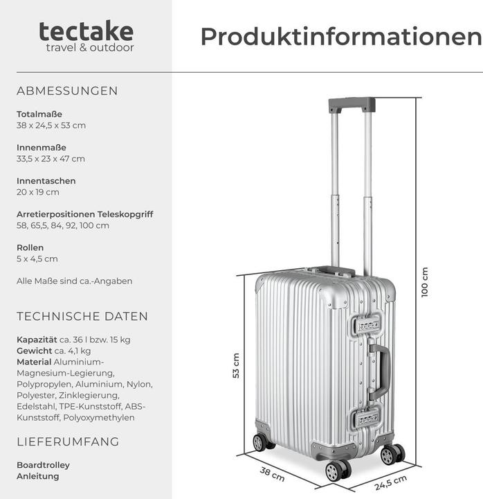 Produktbild tectake Bordtrolley Airway (36 l)