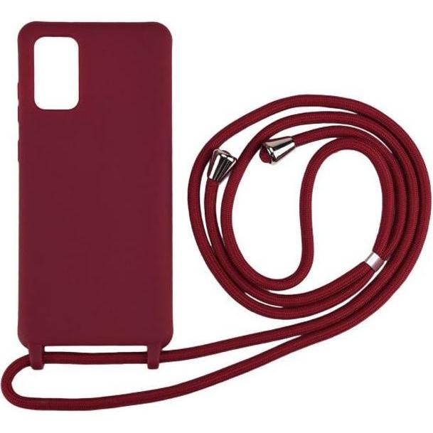 MU Style Farbige Hülle zum Umhängen, Handykette, Rot
