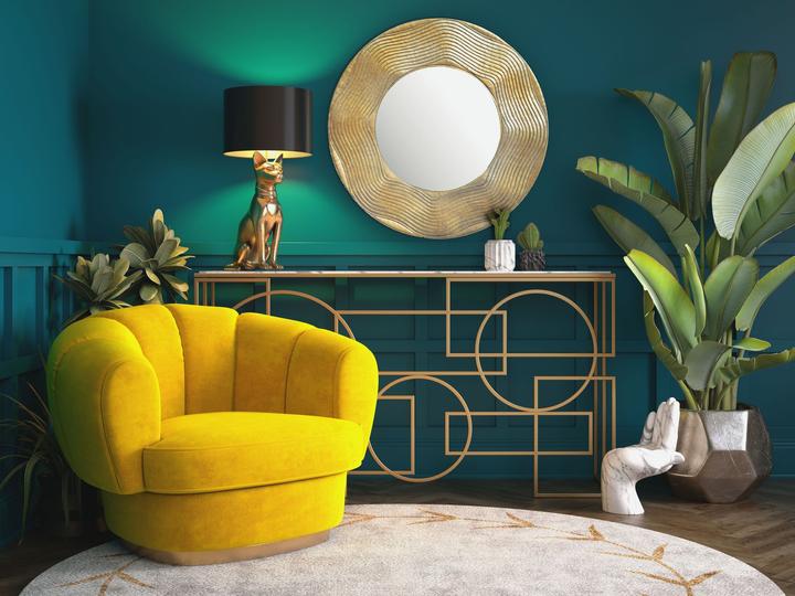 Actual product image FineBuy Wall mirror hallway mirror round metal 74 cm mirror hallway hanging mirror (Ø 3 cm)