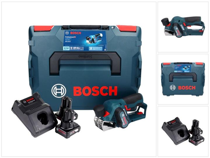 Image du produit Bosch Professional GHO 12V-20 Rabots sans fil Professional + Coffret L-Boxx + 2x Batteries GBA 12 V 6,0 Ah + Char