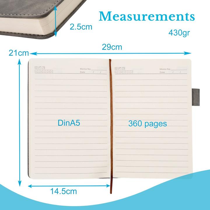 Produktbild Intirilife Notizbuch mit Stiftehalter (A5, Liniert, Harter Einband)