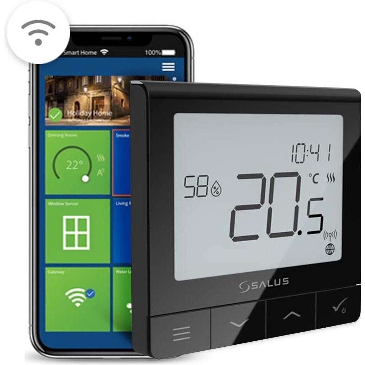 Salus Controls SQ610BRF, Termostato, Nero