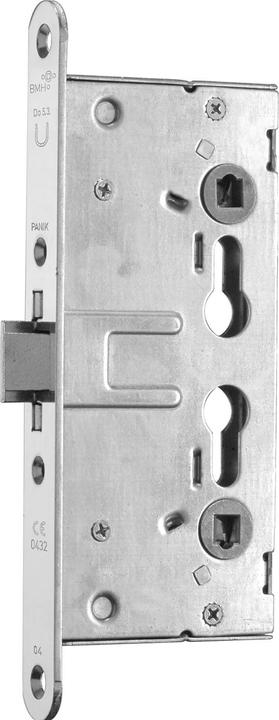 Actual product image BMH Escape door lock 1758, backset 65, galvanised steel