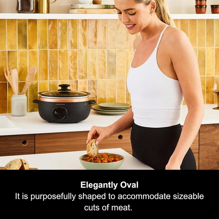 Produktbild Morphy Richards Slow Cooker Sear&Stew 3.5L matt schwarz/ rosegold