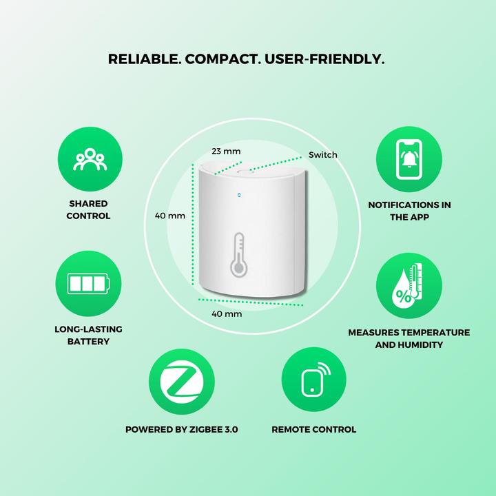 Actual product image Nous Smart Humidity & Temperature Sensor E5 ZigBee