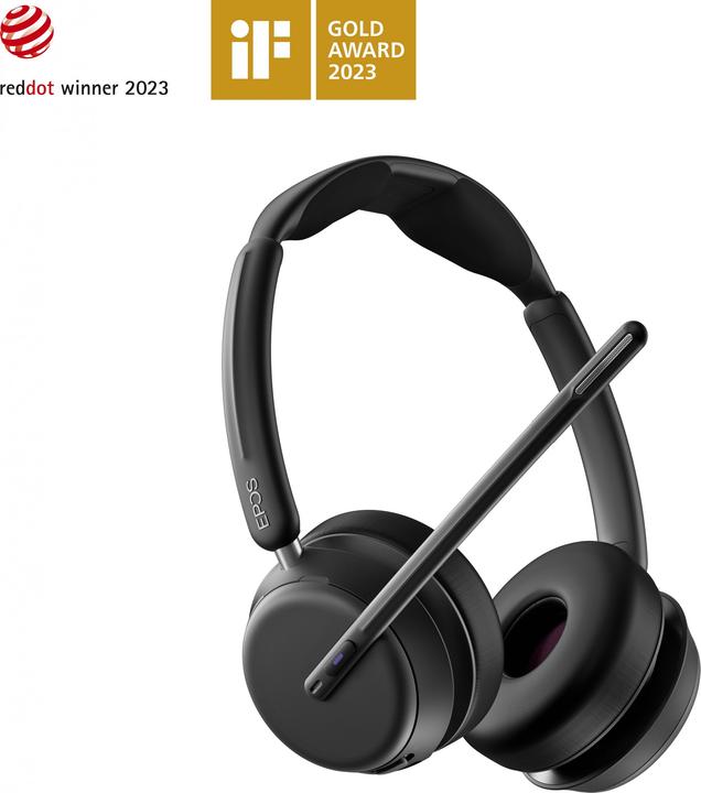 Immagine prodotto EPOS IMPACT 1061 Auricolare Bluetooth stereo con supporto per la ricarica senza contatto (Senza fili, USB-C, Google Meet, Unify, Zoom)