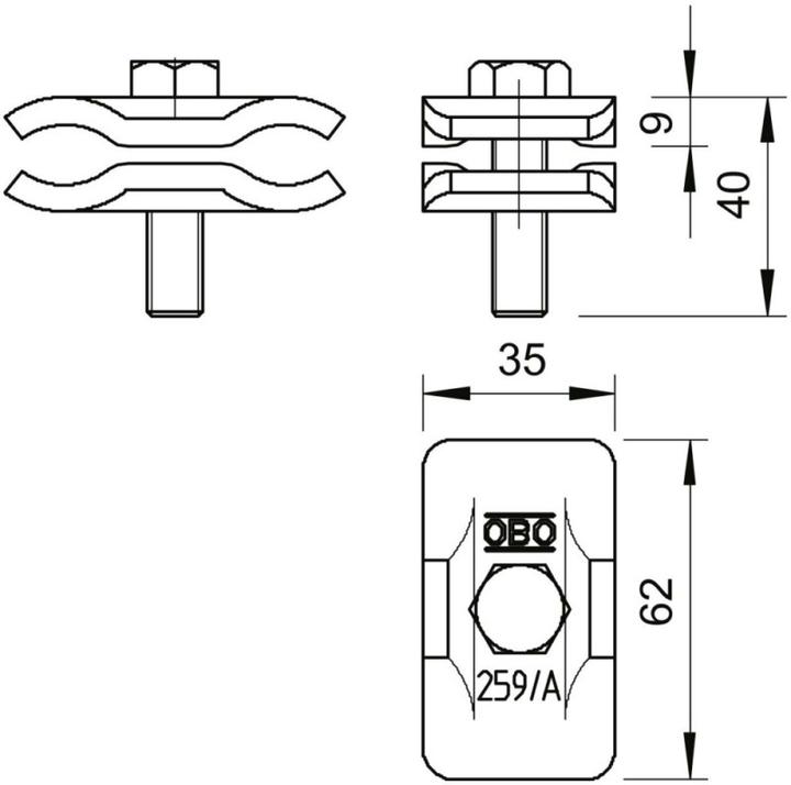 Produktbild OBO Bettermann OBO 259/A Parallelklemme