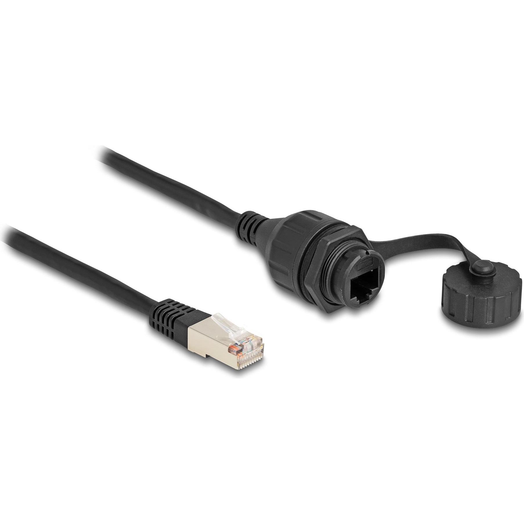 Delock Kabel RJ50 Stecker zu RJ50 Buchse zum Einbau mit Vers (F/UTP, 0.20 m), Netzwerkkabel