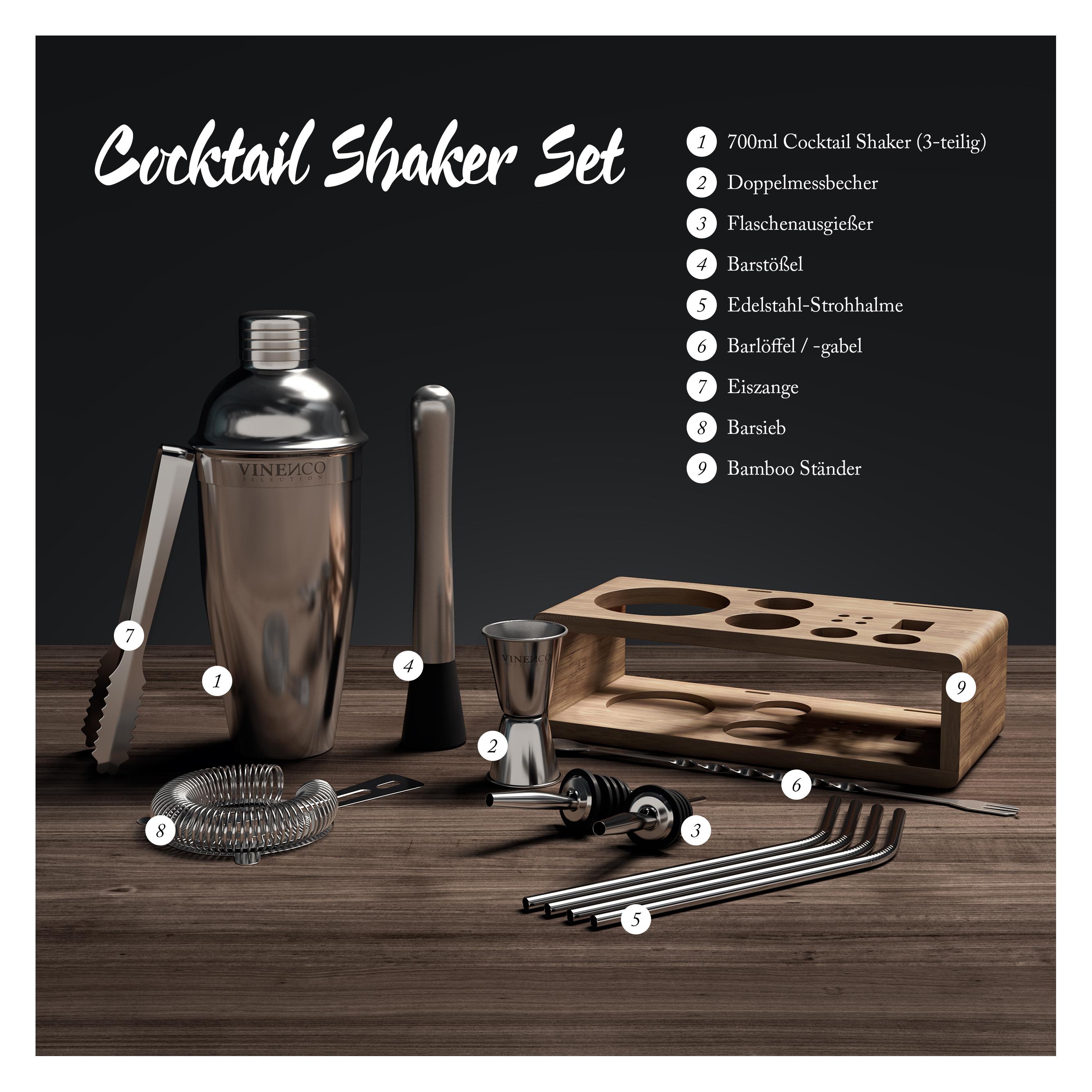VacuVin Shaker Da Cocktail In Acciaio Inossidabile Spazzolato 78423606 - Professionale E Resistente
