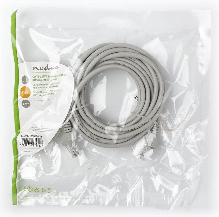 Produktbild Nedis Netzwerkkabel CAT5e UTP RJ45 Stecker - RJ45 Stecker 5.0 (UTP, CAT5e, 5 m)