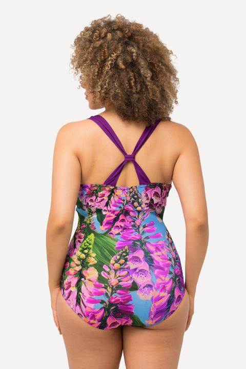 Produktbild Ulla Popken Badeanzug, Neckholder-Optik, Softcups, Blüten (60)