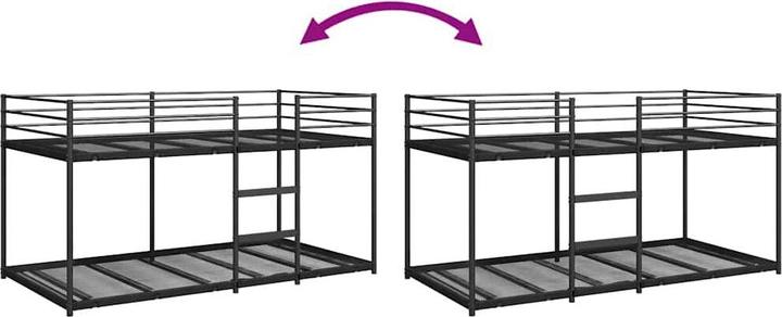 Produktbild vidaXL Etagenbett ohne Matratze Schwarz 80x200 cm Stahl (80 x 200 cm)
