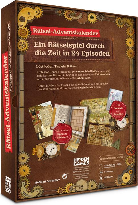 Produktbild Hidden Games Professor Charlies Reise durch die Zeit - Escapespiel (Deutsch, 1 - 6 Spieler)
