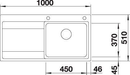 Actual product image Blanco DIof II 5 S-IF (Top-mounted sink, 100 cm, 51 cm)