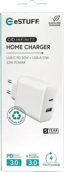 Produktbild eSTUFF INFINITE USB Charger EU USB-C (32 W)