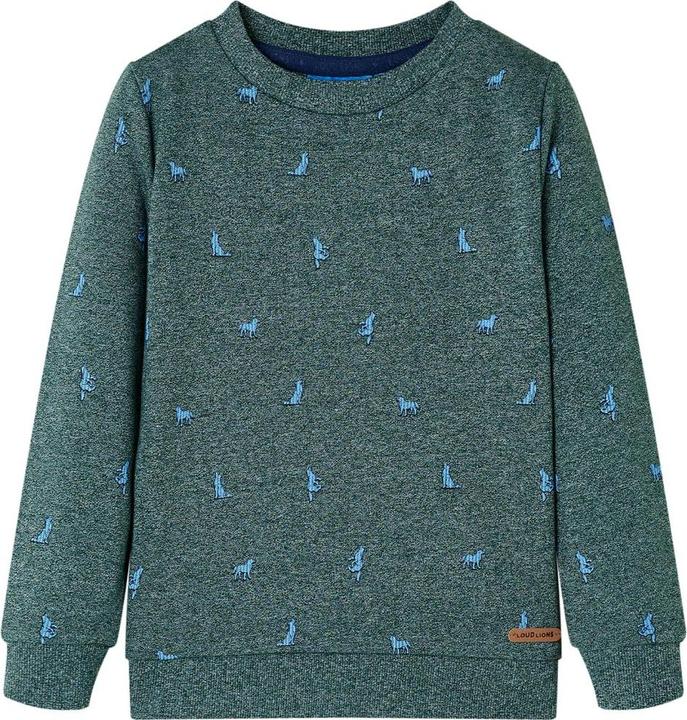 Produktbild vidaXL Kinder-Sweatshirt Dunkelgrün Melange 140,Material: 50 (140)