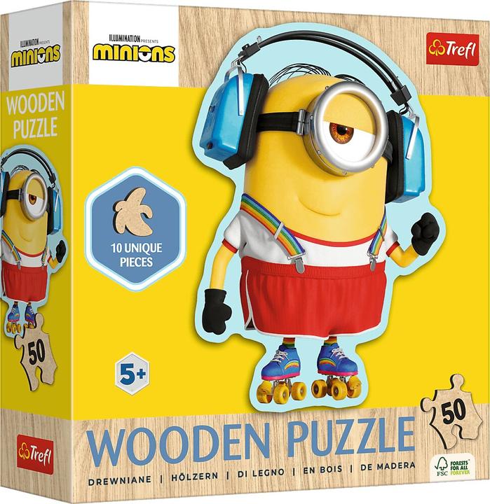 Trefl Puzzle di legno Junior 50 - Minions (50 pezzi)
