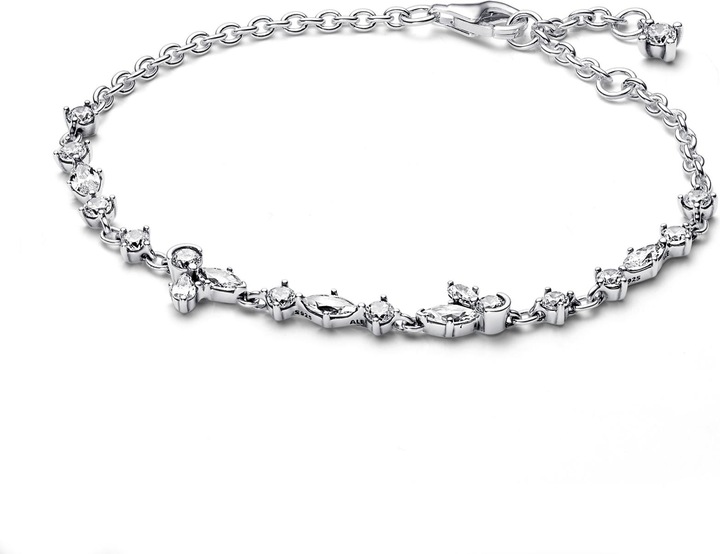 Pandora Funkelndes Herbarium Cluster Kettenarmband (18 cm, Sterling Silber 925)