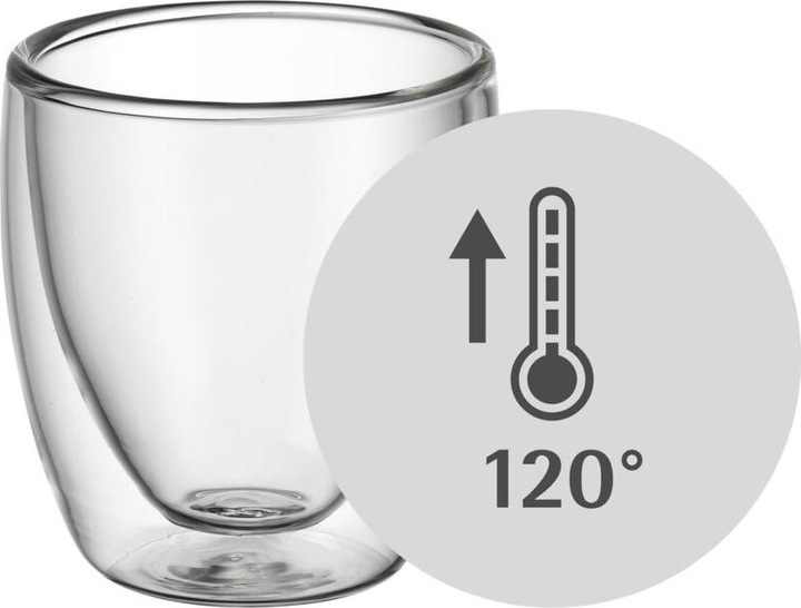 Productafbeelding WMF Dubbelwandige Espresso Cup Set 6st Thermische Glazen 80ml Cult Drijvend Effect (80 ml, 6 x)