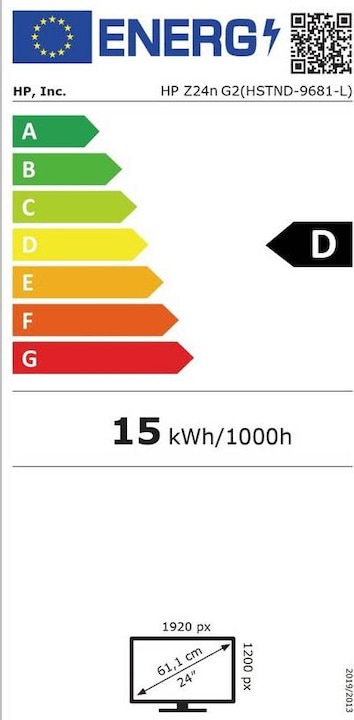 Energie-Label HP Z24n G2 (1920 x 1200 Pixel, 24")