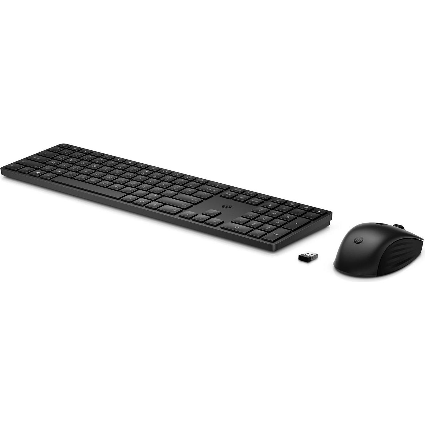 HP 650 Wireless Keyboard Mouse (Eng. Int., Kabellos), Tastatur, Schwarz