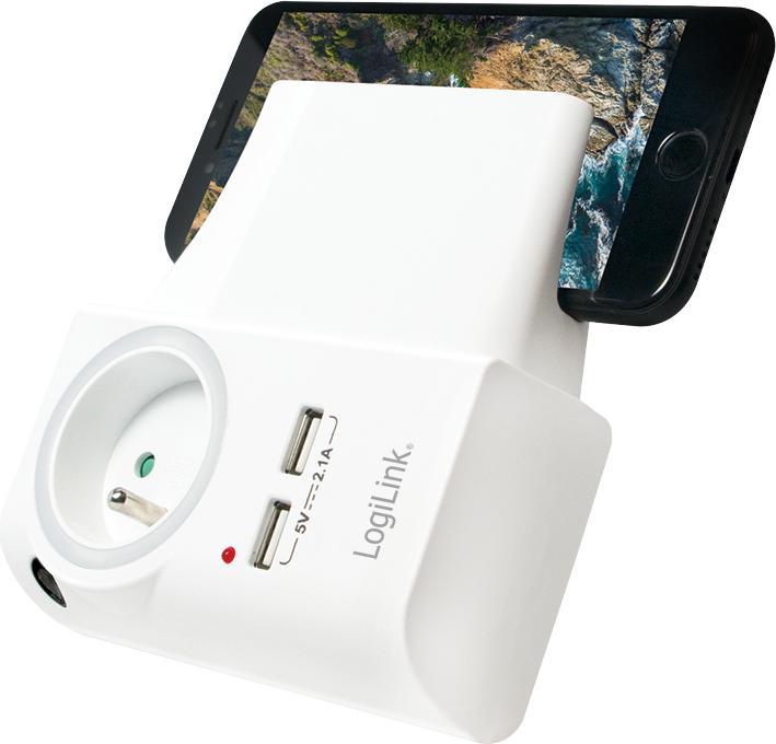 Produktbild LogiLink USB Steckdosenadapter (2 Ports)