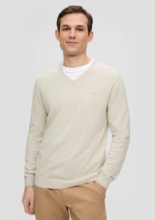 Produktbild S.Oliver Strickpullover Strickpullover mit Logo-Stickerei (3XL)