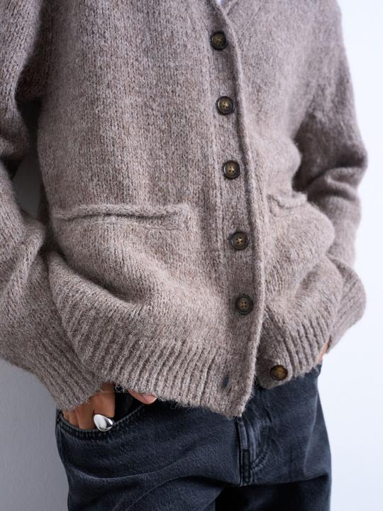 Immagine prodotto Spokey Lang geschnitten V-Ausschnitt Strickjacke Strickjacke (L)