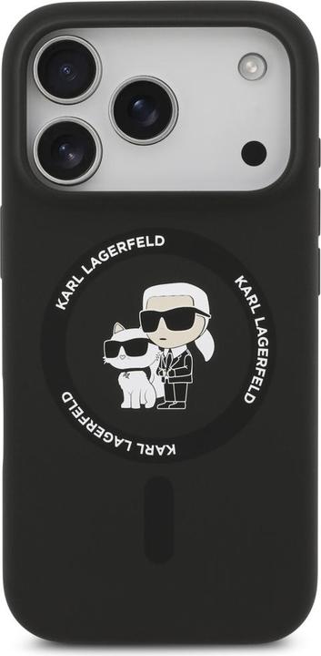 Actual product image Karl Lagerfeld - Silicone Ring MagSafe (KLHMP17XSCMKCRHK) - iPhone 17 Pro Max - Black Karl&Choupette (Apple iPhone 17 Pro Max)