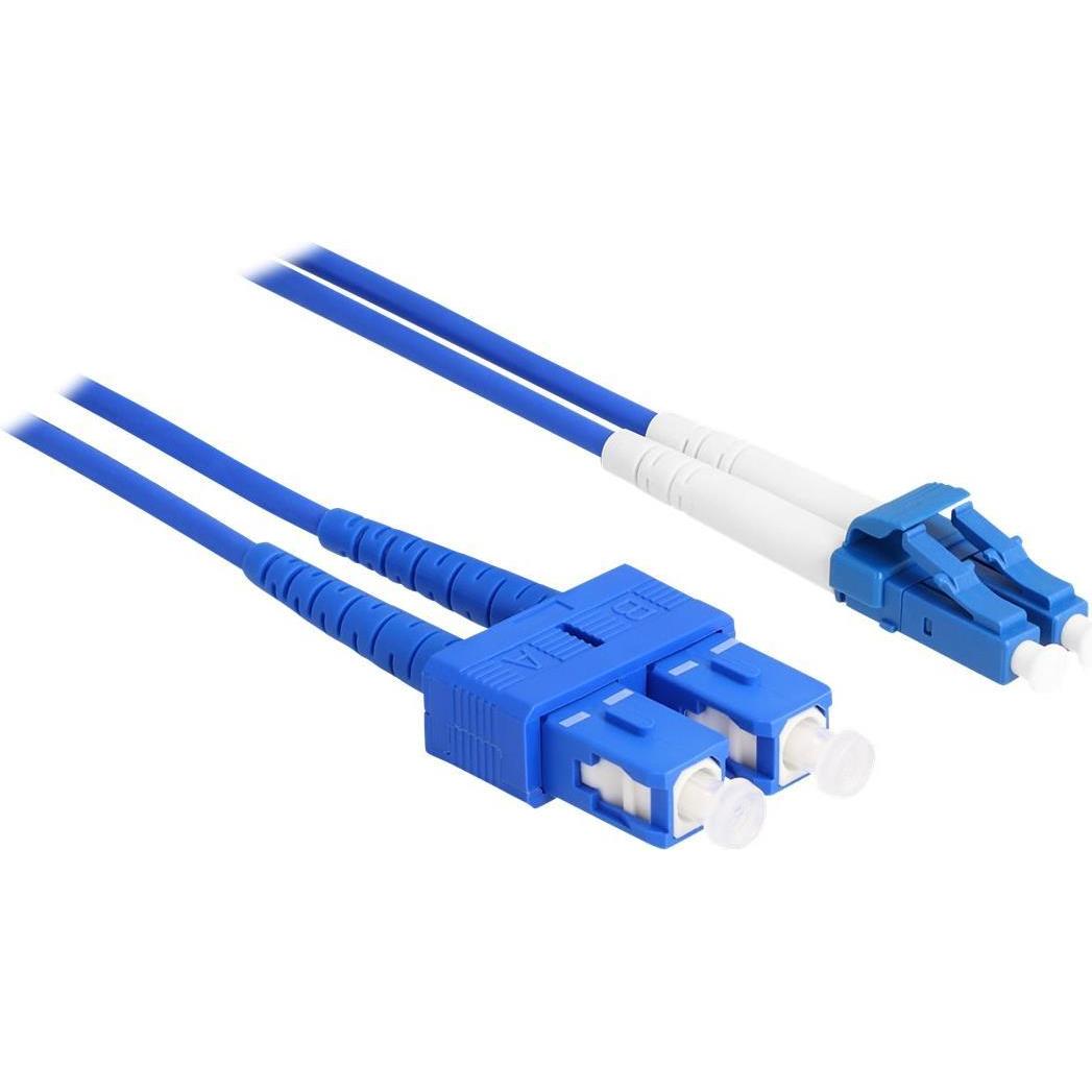 Delock LWL Kabel mit Metallarmierung LC Duplex zu SC Duplex Singlemode OS2 1 m (S/UTP, 1 m), Netzwerkkabel