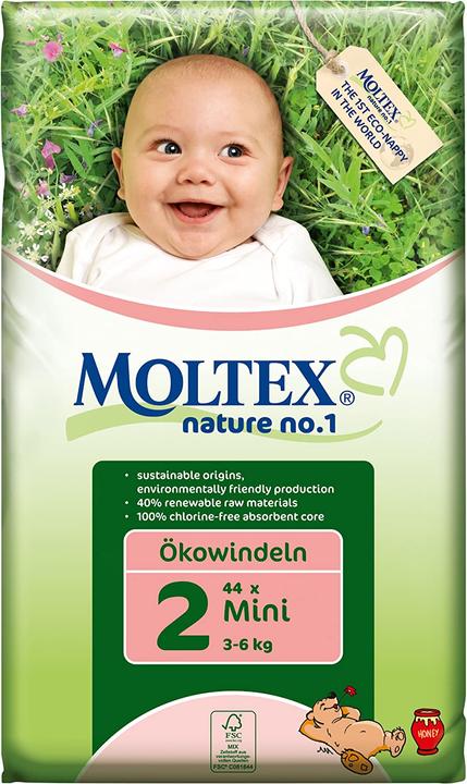 Produktbild Ontex Moltex Nature N°1 Mini 3-6 kg, 42 Stk. (Gr. 2, 42 Stk.)