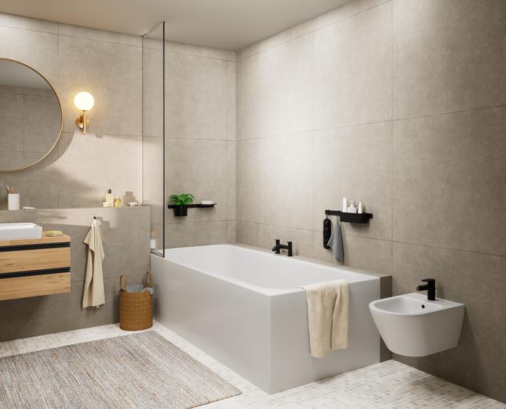 Produktbild hansgrohe HG Einhebel-Bidetmischer VERNIS Blend m Zugst-Ablaufgarn. 1 1/4Zoll mattschwar