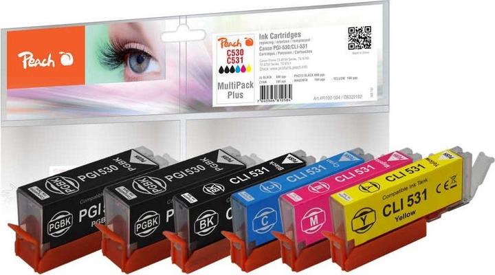 Produktbild Peach Patrone Canon PGI-530/CLI-531 MultiPack Plus kompatibel (BK, C, M, Y)