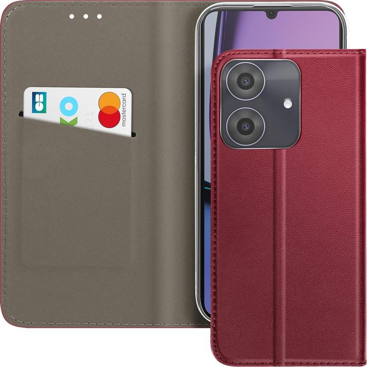 Actual product image OEM Smart Magnetic case for REALME Note 60 burgundy (Realme C63)