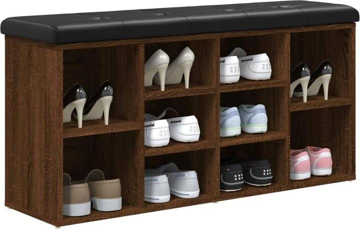 Actual product image VidaXL Brown oak-look shoe bench 102x32x50 cm (32 cm)