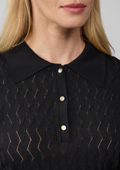 Produktbild s.Oliver Strickpullover Kurzärmeliger Feinstrick-Pullover mit Polokragen (36)