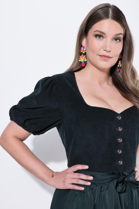 Produktbild Ulla Popken Dirndl, Cord, Herzausschnitt, Puff-Halbarm (44)