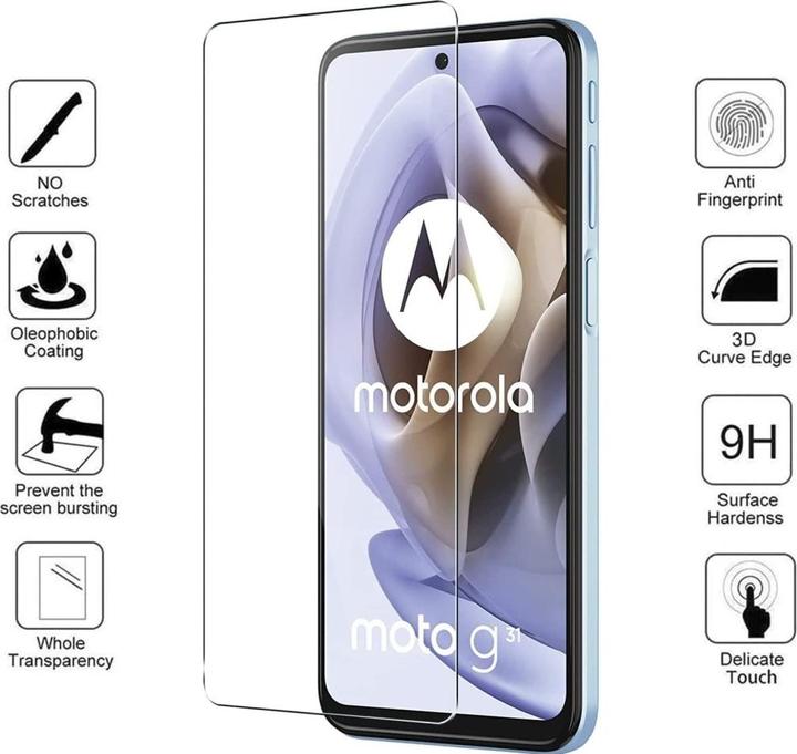 Produktbild Screenguard Motorola Moto G31 Panzerglas Schutzfolie Case Friendly Design (1 Stk., Motorola Moto G31)