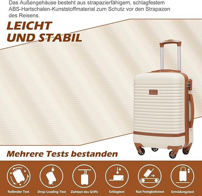 Actual product image Coolife 5-teiliges Hartschalenkoffer-Set mit Reiserucksack & Kulturbeutel (93 l, Hand luggage (up to 50 litres), M (50 - 90l), L (90 - 115l))