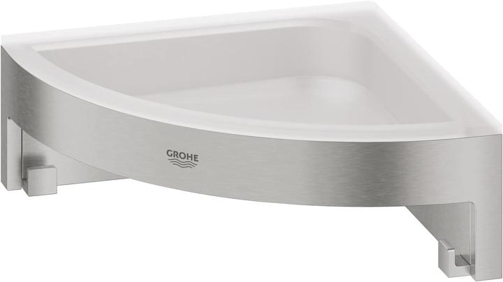 Grohe Start Cube QuickFix corner shower basket, adhesive, supersteel (19 x 19 x 12.50 cm)