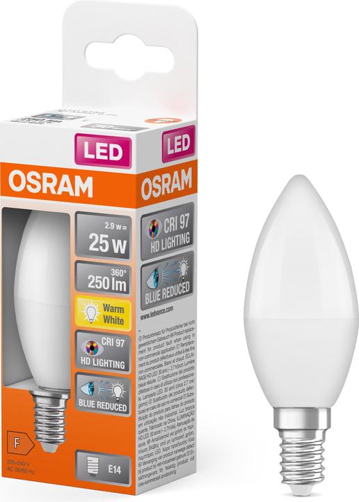 Immagine prodotto Osram Lampade Classiche A LED Smerigliate (E14, 2.80 W, 245 lm, 6 x, F)