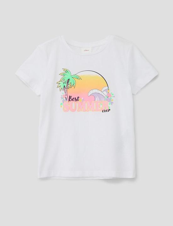 Produktbild S.Oliver T-Shirt Baumwollshirt mit Glitzer-Print (92)