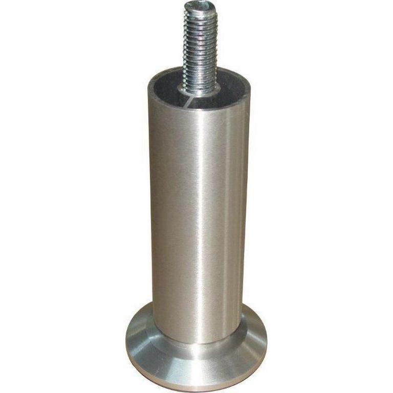 Simausrom, Tischbeine + Tischgestell, Dekorfuss Fuss ø 30 mm, Länge 180 mm,Aluminium matt geschliffen,klar matt lackiert