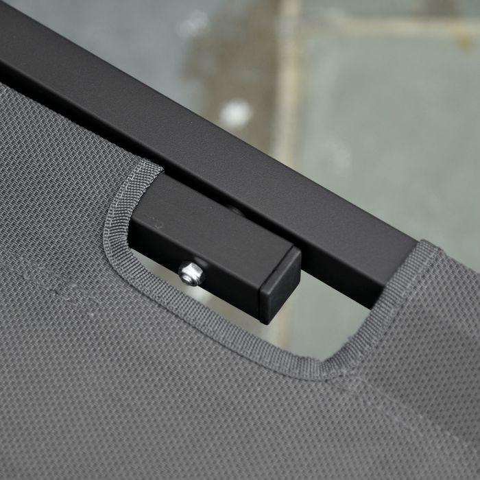 Actual product image Swisshandel24 Sun lounger Beach lounger 5-stage aluminium garden lounger Relax lounger Texteline Grey+Black 163 x (163 cm)