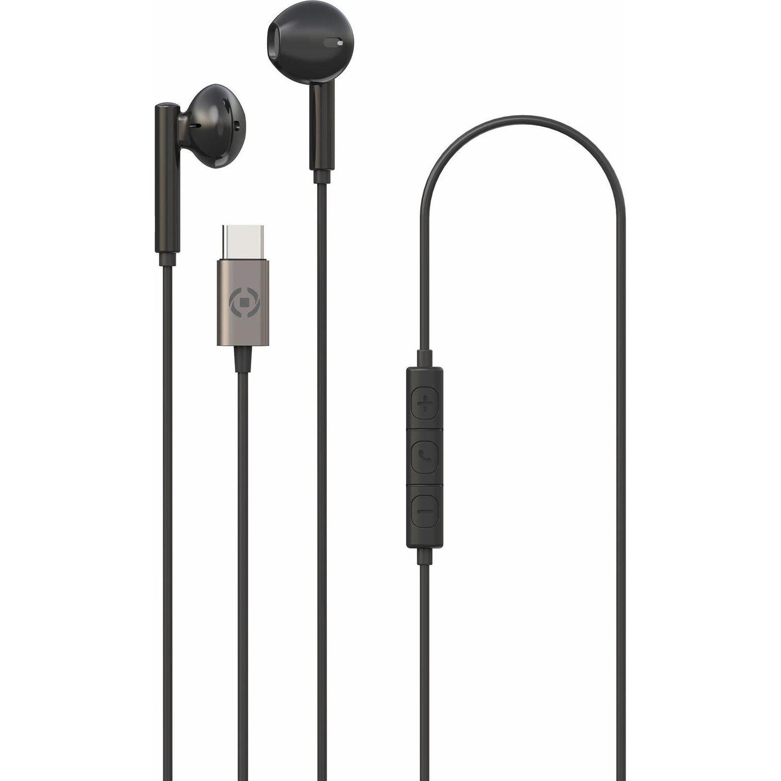 Celly Headphones Up1100typecbk Black (Kabelgebunden), Kopfhörer, Schwarz