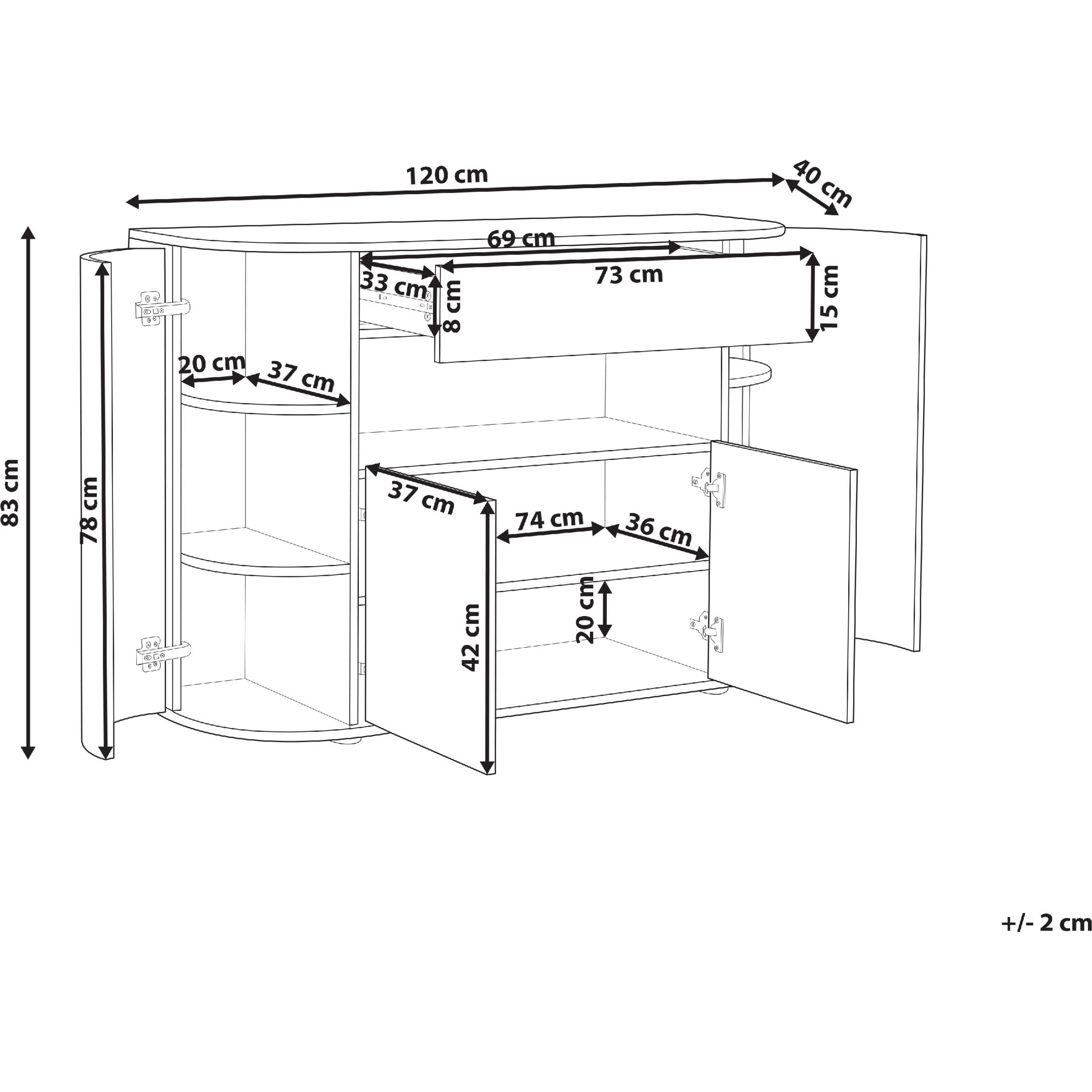 Thumbnail - Beliani, Kommode + Sideboard, Jerome (120 x 40 x 83 cm)
