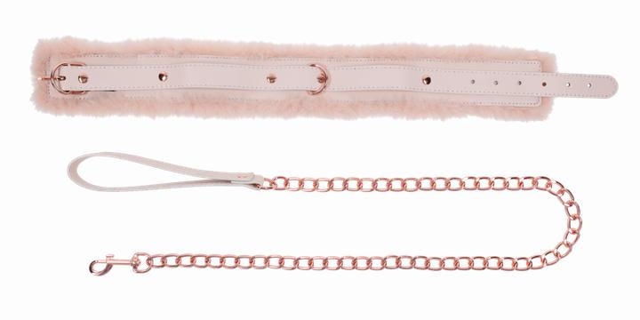 Actual product image Sportsheets peaches 'n creame fur collar & leash