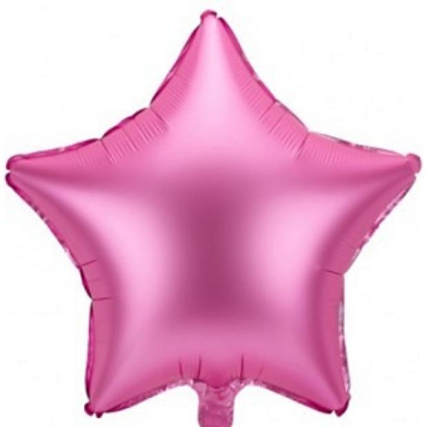 Partydeco Folienballon Stern Rosa glänzend