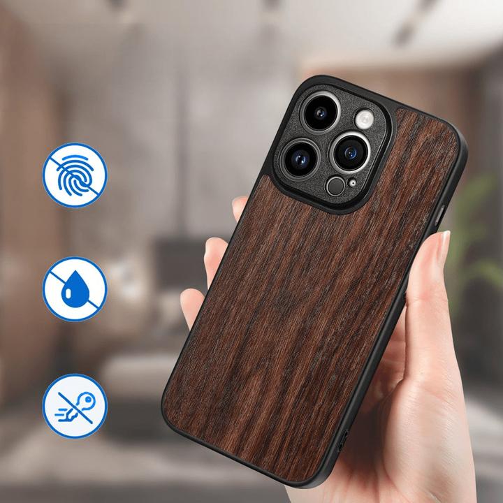 Actual product image Cover-Discount iPhone 15 Pro Max - Back Cover with Wood Texture Wallnut (Apple iPhone 15 Pro Max)