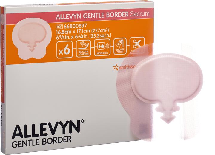 Produktbild Allevyn Gentle Border Sacrum 16.8x17.1cm (1995.61 ml)